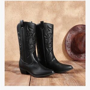 Dream Pairs Black Womens Cowboy Boots